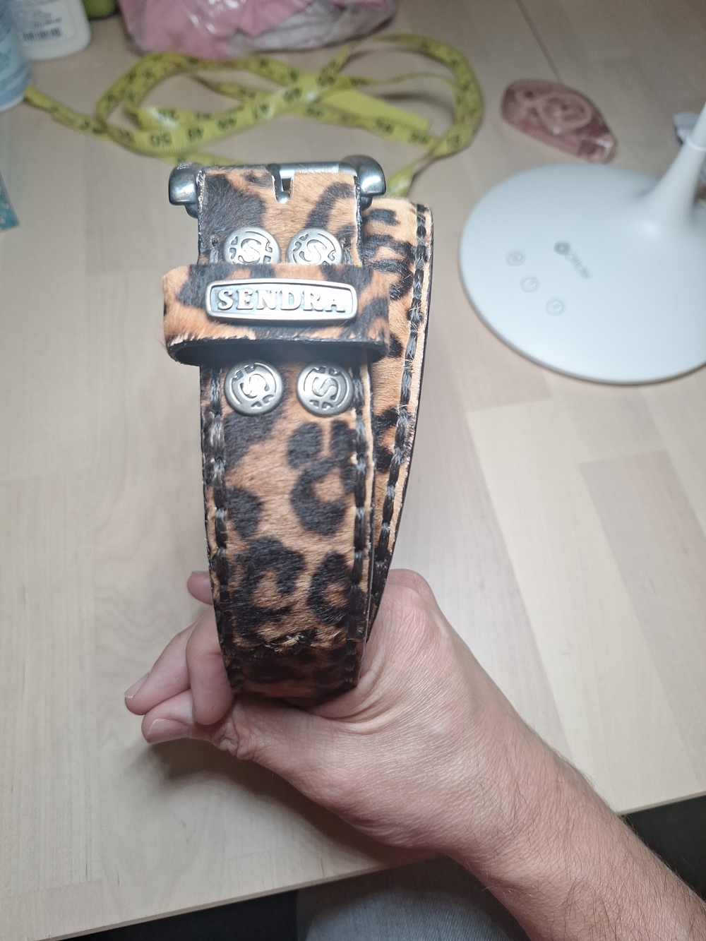 SENDRA Leopard Print Hair-on Leather Belt - Brown/Black Size 38 (eu 100)